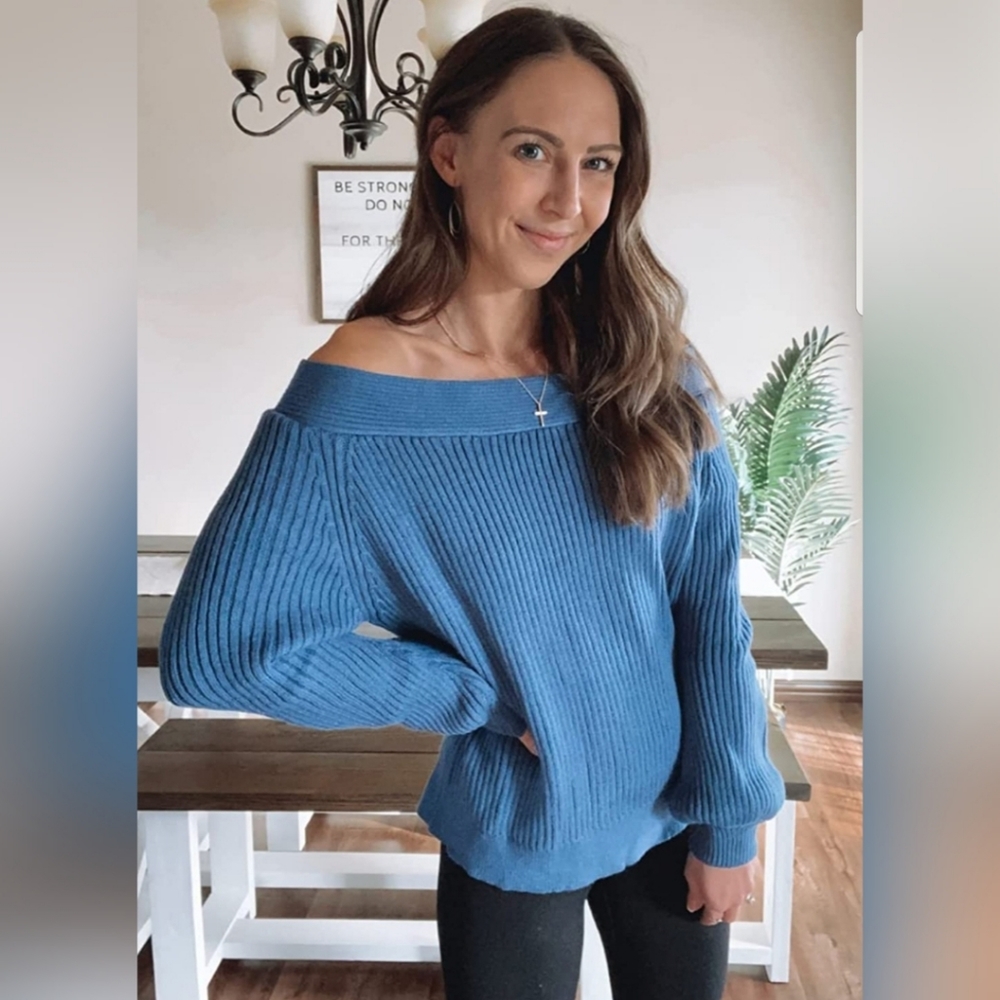 🌨Winter Women's Off Shoulder Sweater Long Sleeve - Picture 2 of 5